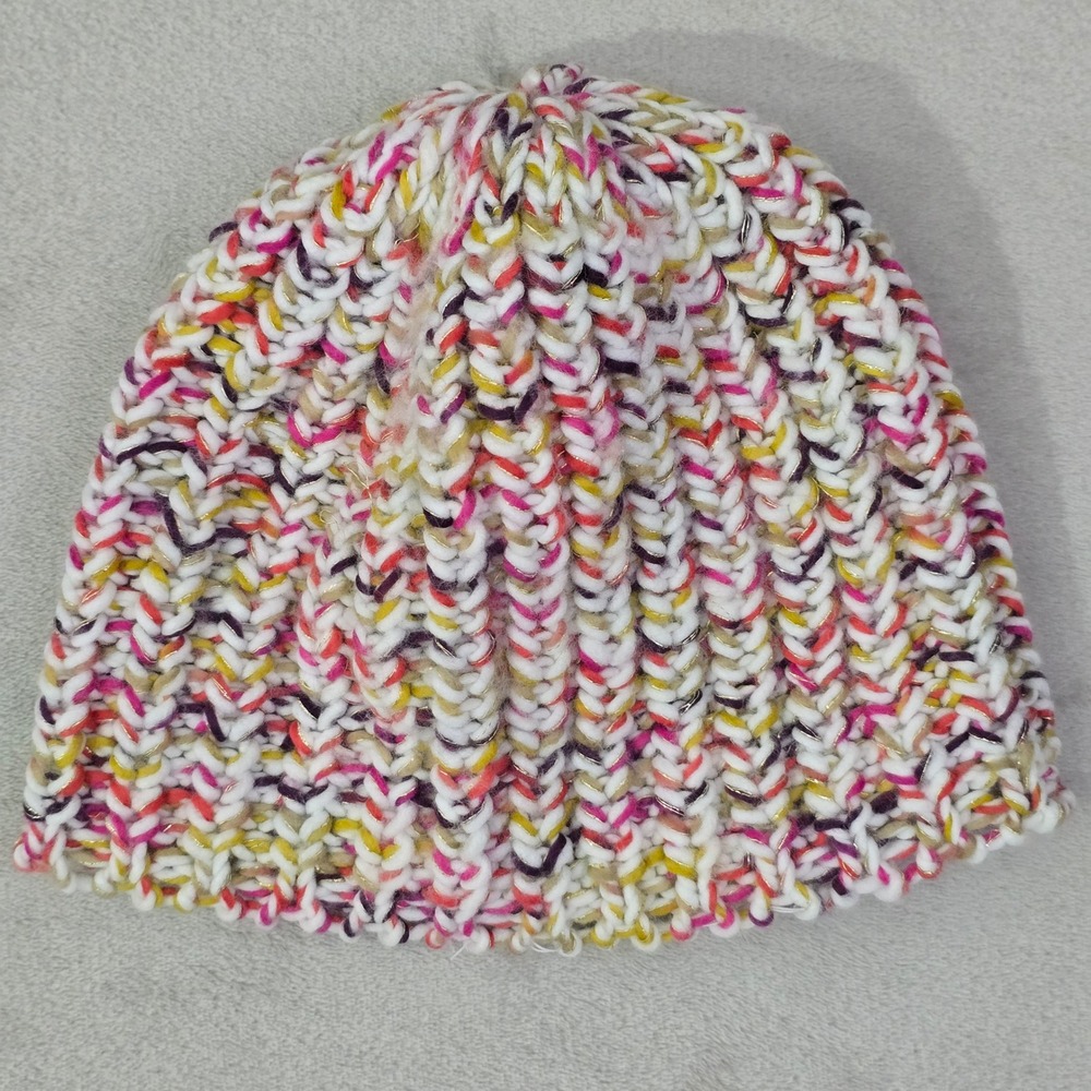 Joe Boxer Womens OSFM Multicolor‎ Chunky Knit Beanie Hat Gold Metallic NWOT